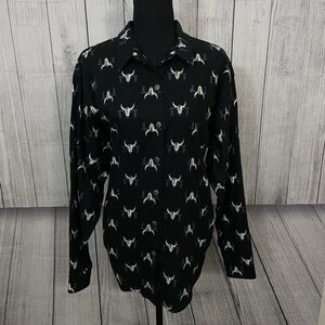 Panhandle Slim Women's Large Southwestern Metal Button-Front Western Shirt